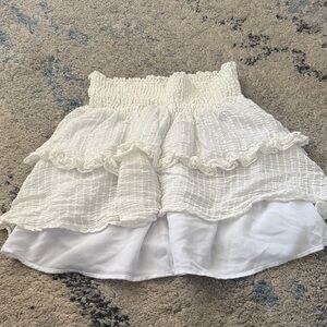 Kendall & Kylie Textured Ruffles White Skirt Women’s Size Small